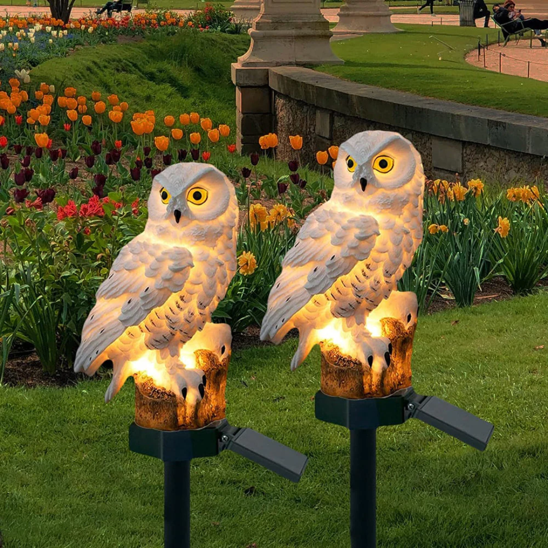 Solar Owl Outdoor Garden Lamp